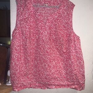 Talbots Pink and White Printed Sleeveless Camisole